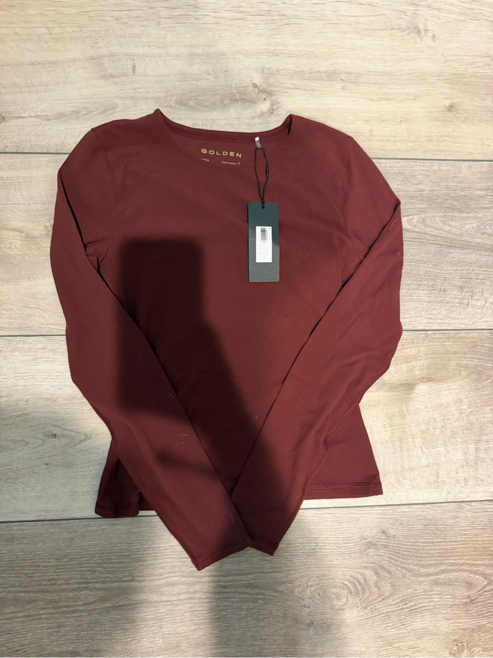 Aritzia Long Sleeve Tee in Deep Wine